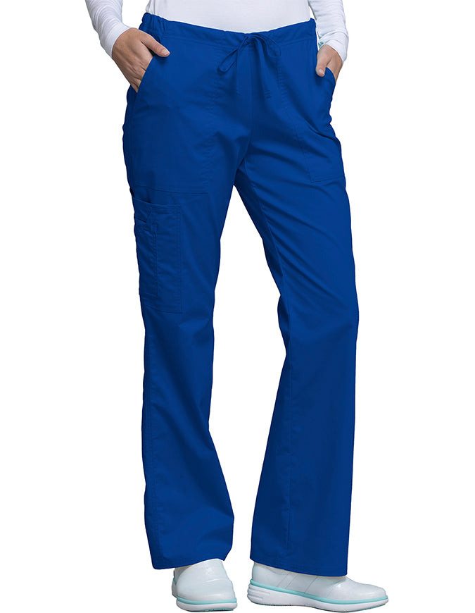 Cherokee Workwear Womens Drawstring Scrub Pants Galaxy Blue