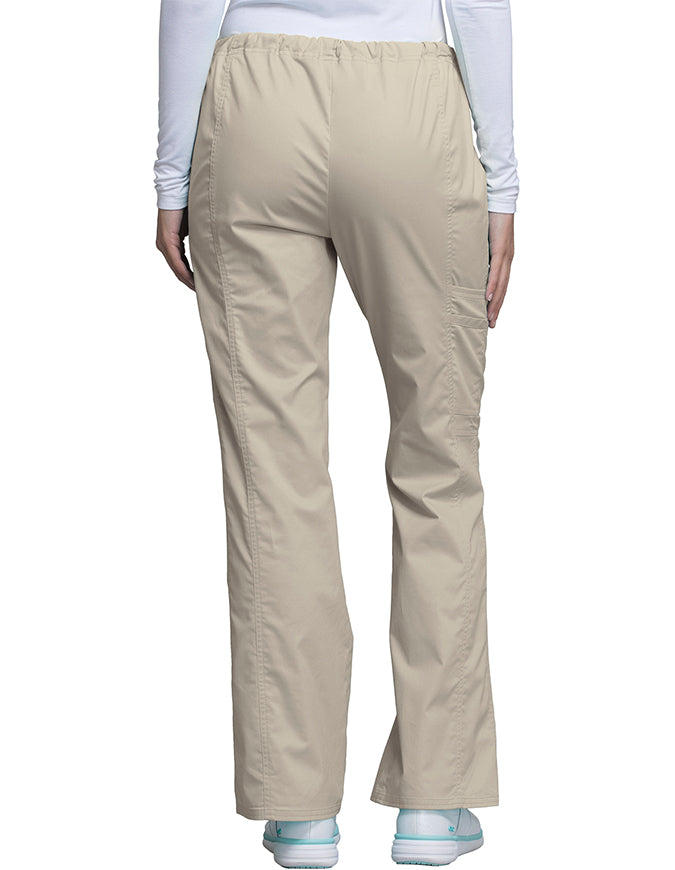 Cherokee Workwear Womens Drawstring Scrub Pants Khaki