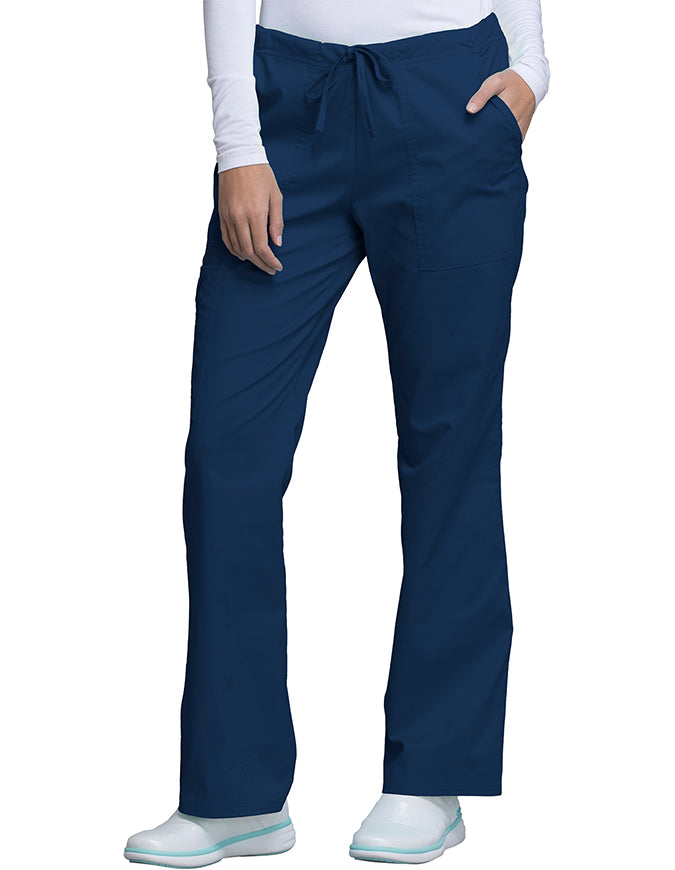 Cherokee Workwear Womens Drawstring Scrub Pants - Navy