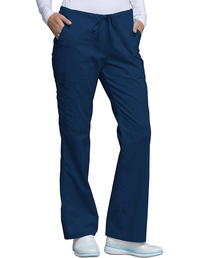 Cherokee Workwear Womens Petite Drawstring Pants - Navy