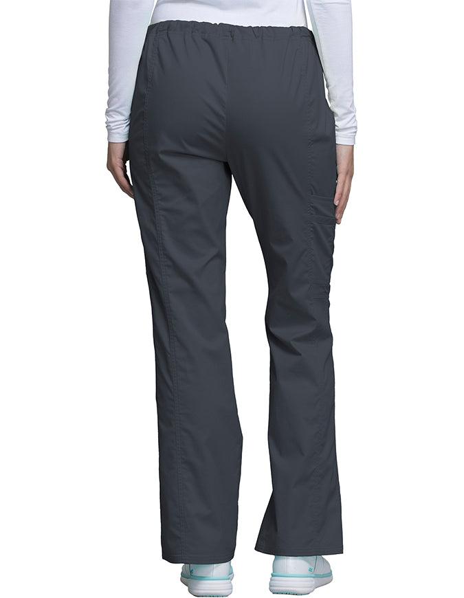 Cherokee Workwear Womens Petite Drawstring Pants - Pewter