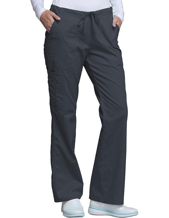 Cherokee Workwear Womens Petite Drawstring Pants - Pewter