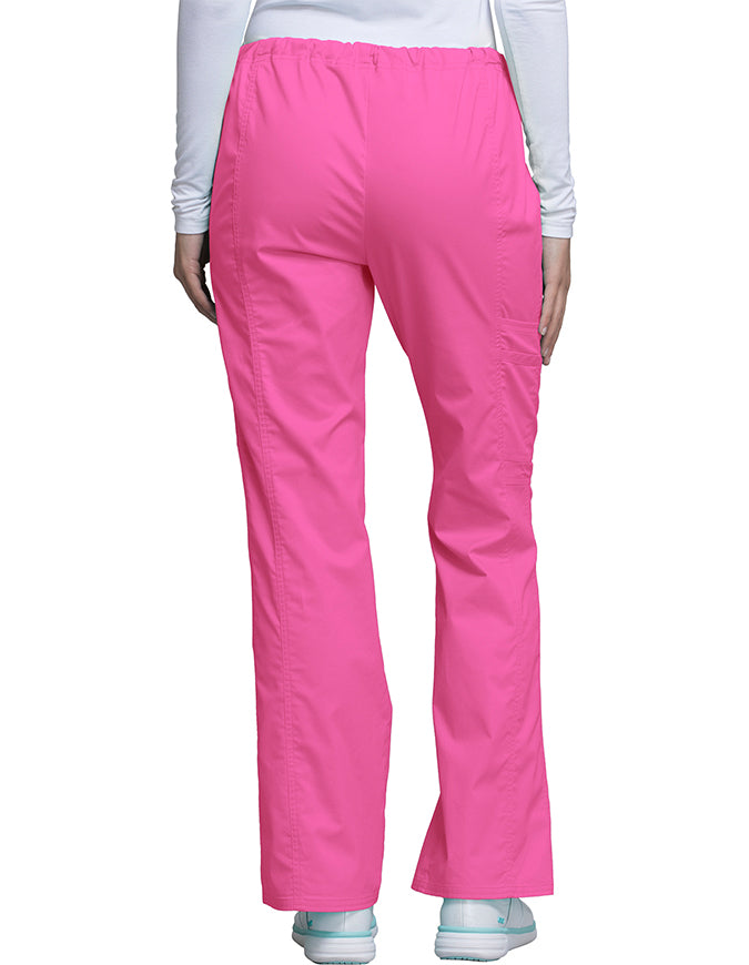 Cherokee Workwear Womens Drawstring Scrub Pants Shocking Pink