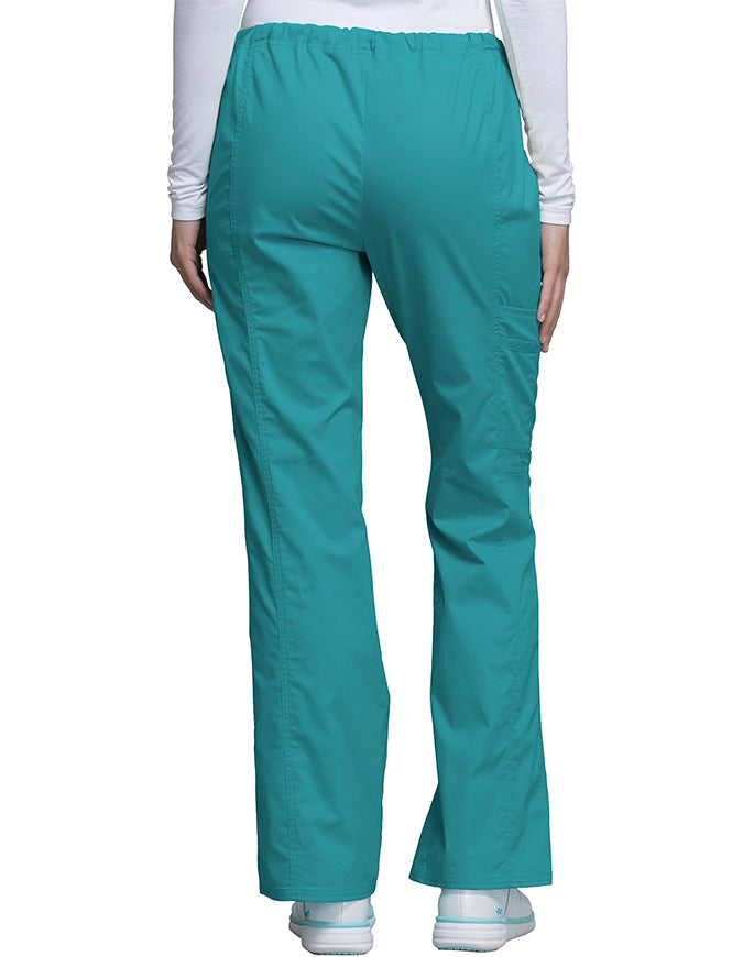 Cherokee Workwear Womens Drawstring Scrub Pants Teal Blue