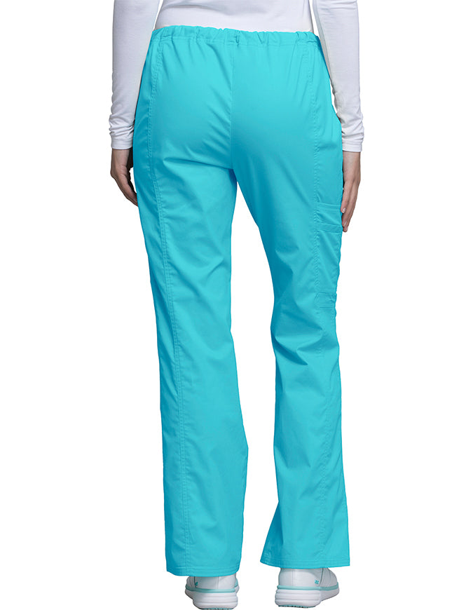 Cherokee Workwear Womens Drawstring Scrub Pants Turquoise