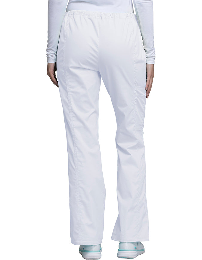 Cherokee Workwear Womens Drawstring Scrub Pants White