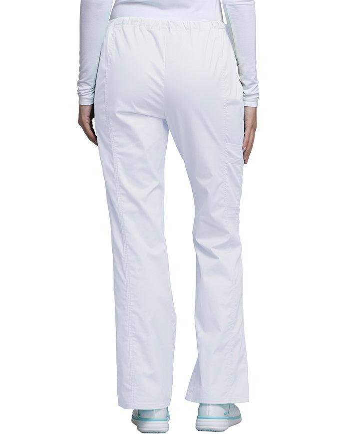 Cherokee Workwear Core Stretch Women Tall Cargo Scrub Pants - White