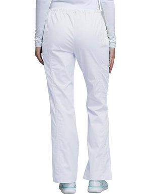 Cherokee Workwear Womens Petite Drawstring Pants - White