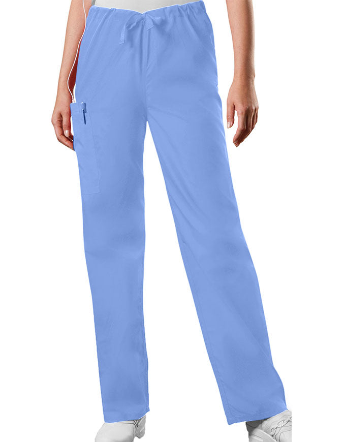 Cherokee Workwear Unisex Petite Drawstring Scrub Pants - Ceil Blue