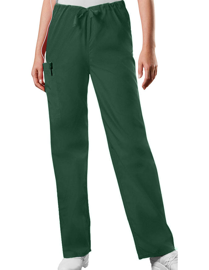 Cherokee Workwear Unisex Petite Drawstring Scrub Pants - Hunter Green