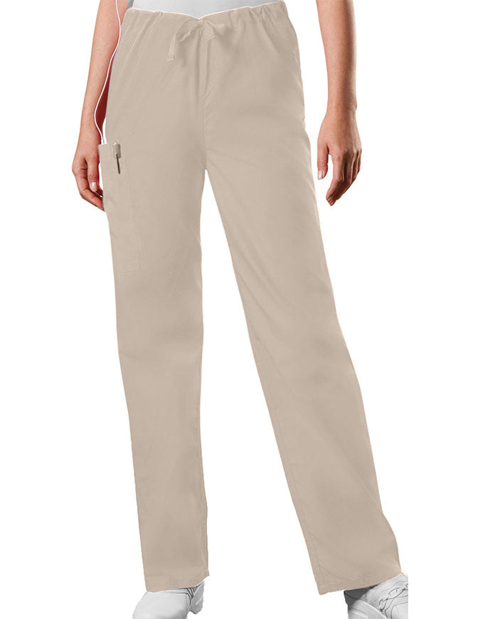 Cherokee Workwear Unisex Petite Drawstring Scrub Pants - Khaki