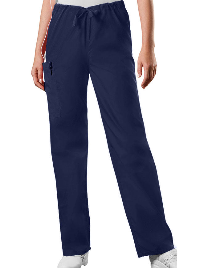 Cherokee Workwear Unisex Petite Drawstring Scrub Pants - Navy