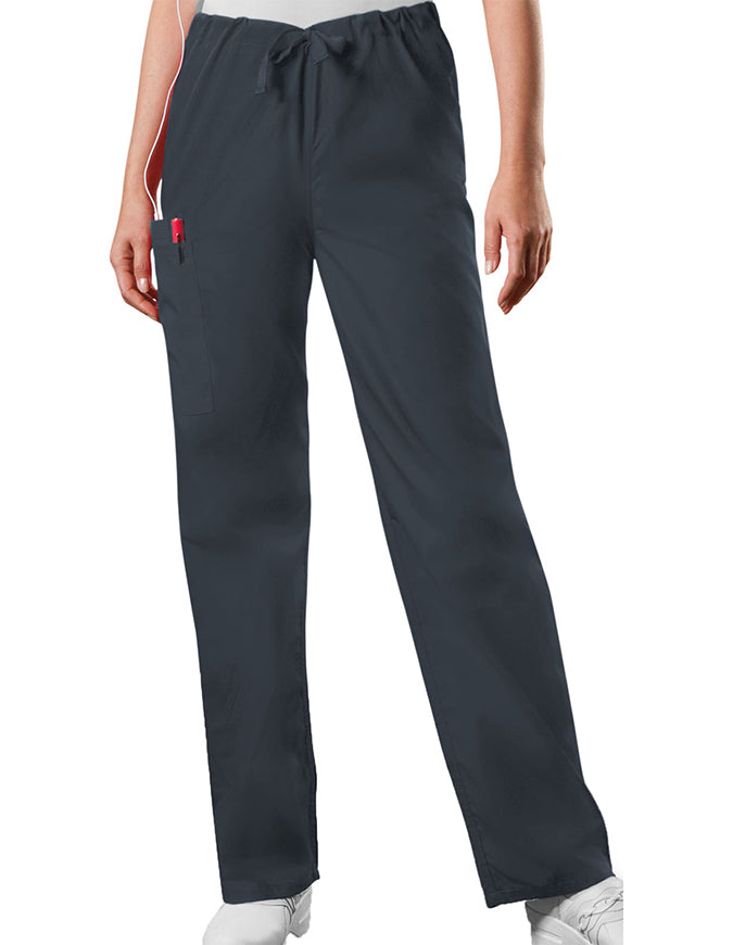 Cherokee Workwear Unisex Petite Drawstring Scrub Pants - Pewter