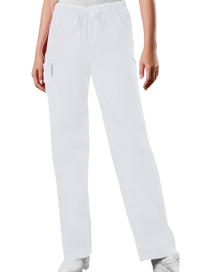 Cherokee Workwear Unisex Petite Drawstring Scrub Pants - White