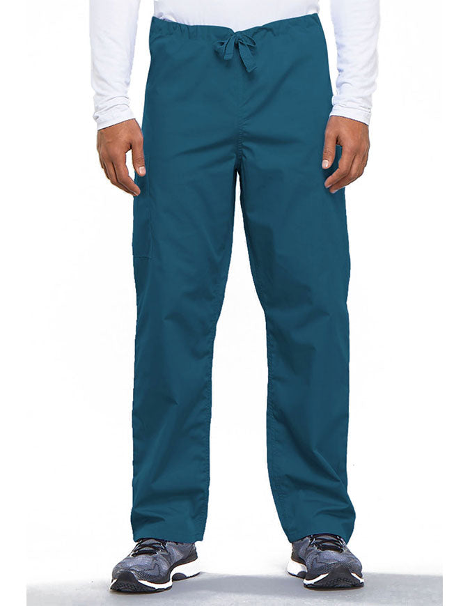 Cherokee Workwear Unisex Tall Drawstring Medical Scrub Pants - Caribbean Blue