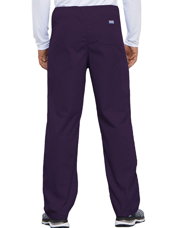 Cherokee Workwear Unisex Petite Drawstring Scrub Pants - New Eggplant