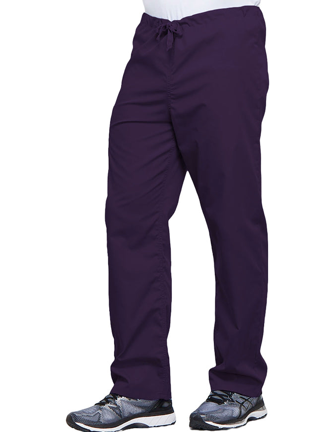 Cherokee Workwear Unisex Petite Drawstring Scrub Pants - New Eggplant