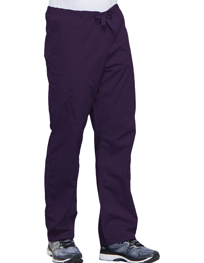 Cherokee Workwear Unisex Petite Drawstring Scrub Pants - New Eggplant