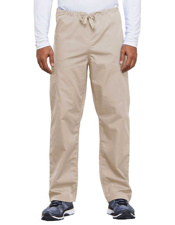 Cherokee Workwear Unisex Tall Drawstring Medical Scrub Pants - Khaki