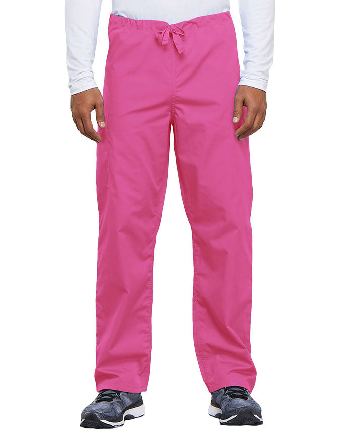 Cherokee Workwear Unisex Tall Drawstring Medical Scrub Pants - Shocking Pink