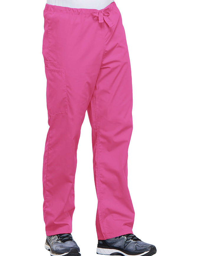 Cherokee Workwear Unisex Petite Drawstring Scrub Pants - Shocking Pink