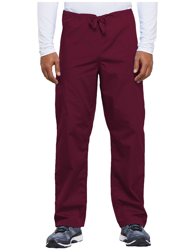 Cherokee Workwear Unisex Tall Drawstring Medical Scrub Pants - Wine