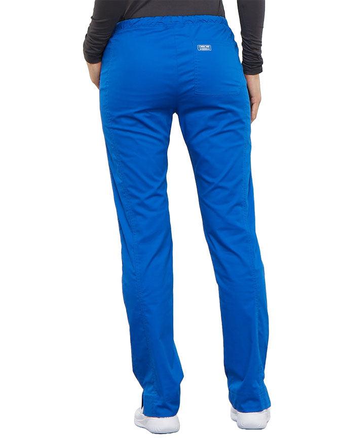 Cherokee Workwear Mid-Rise Slim Drawstring Pant Royal Blue