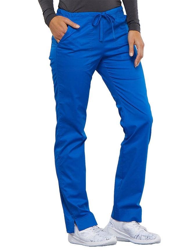 Cherokee Workwear Mid-Rise Slim Drawstring Pant Royal Blue