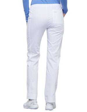 Cherokee Workwear Mid-Rise Slim Drawstring Pant White