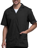 Cherokee 30.5 Inch Men's Three Pocket Zip Front Medical Scrub Jacket - Wine