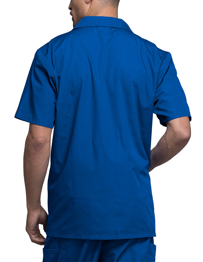 Cherokee 30.5 Inch Men's Three Pocket Zip Front Medical Scrub Jacket - Royal