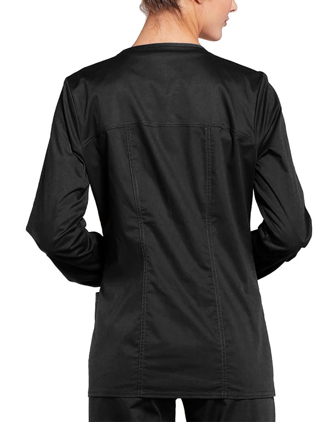 Cherokee Workwear Women's Zip Front Warm Up Jacket Black