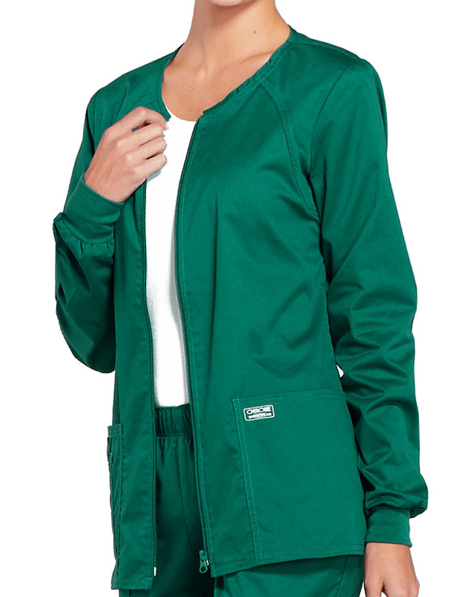 Cherokee Workwear Women's Zip Front Warm Up Jacket - Hunter