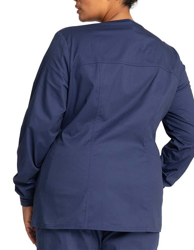 Cherokee Workwear Women's Zip Front Warm Up Jacket Navy