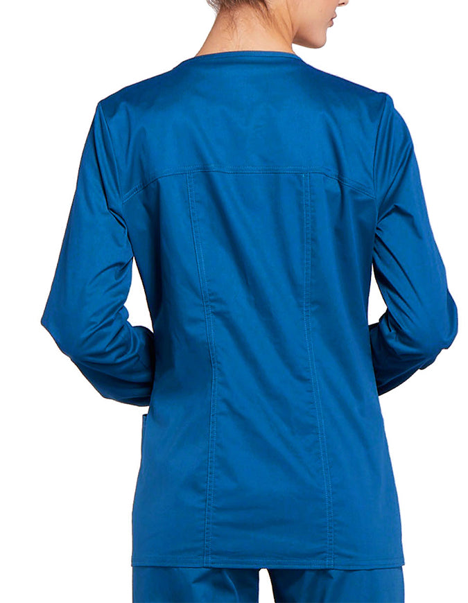 Cherokee Workwear Women's Zip Front Warm Up Jacket - Royal