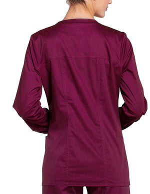 Cherokee Workwear Women's Zip Front Warm Up Jacket wine