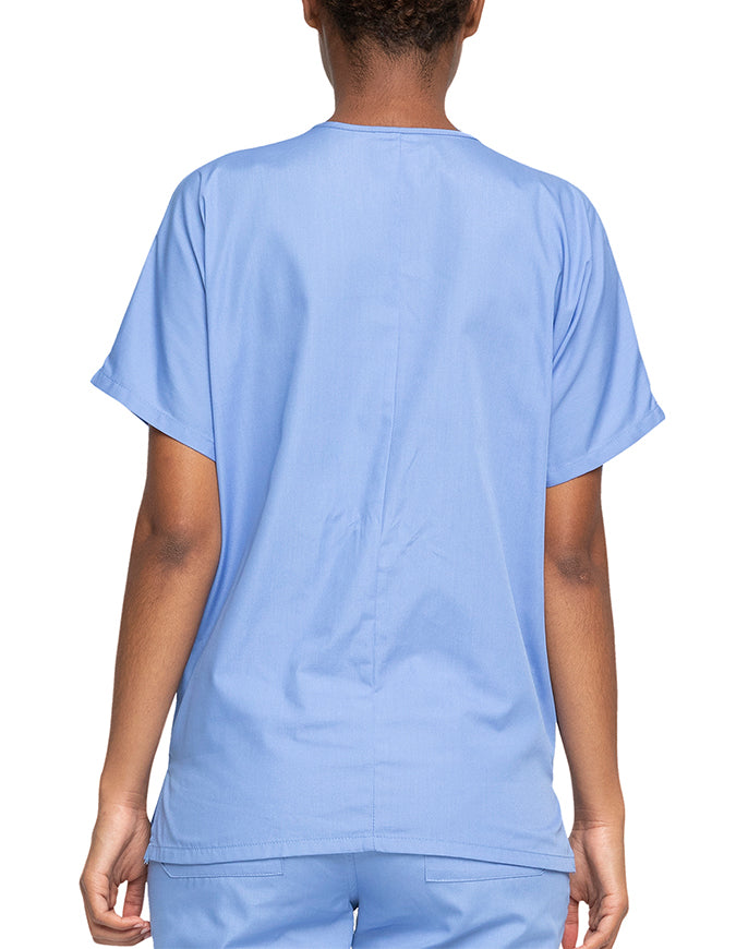 Cherokee Workwear Women's V-neck Solid Scrub Top Ciel Blue