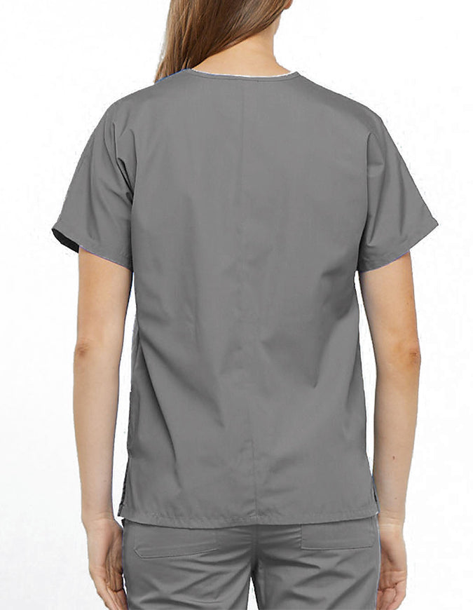 Cherokee Workwear Women's V-neck Solid Scrub Top Grey