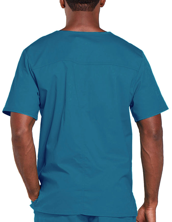 Cherokee Workwear Unisex V-Neck Nurses Scrub Top - Caribbean Blue