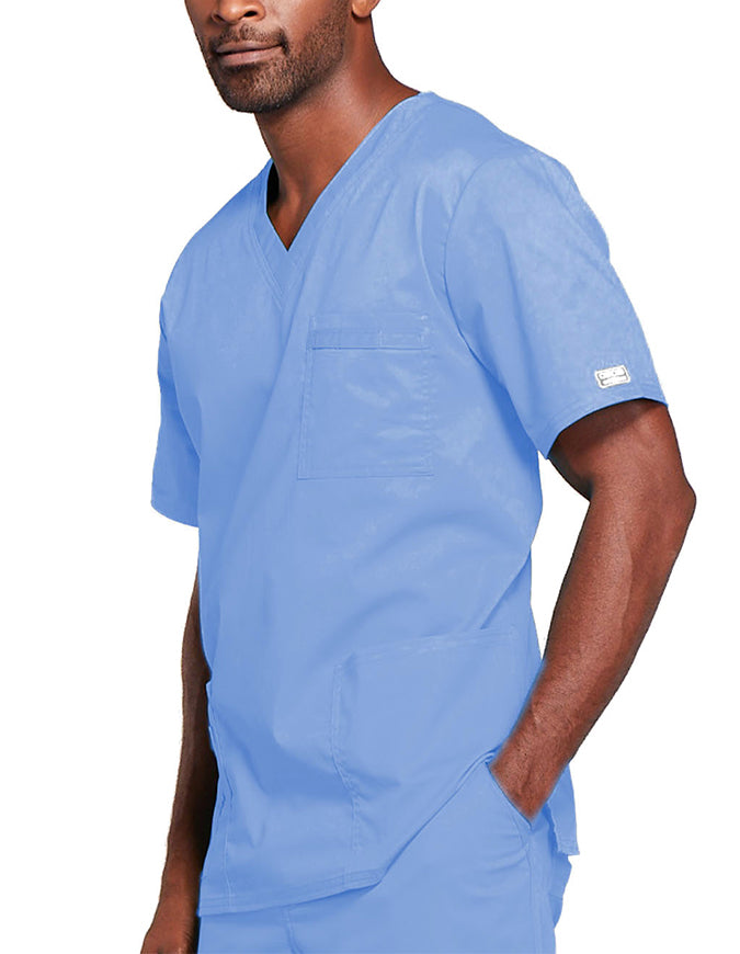 Cherokee Workwear Unisex V-Neck Nurses Scrub Top - Ciel Blue