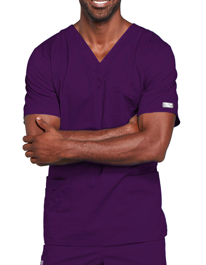 Cherokee Workwear Unisex V-Neck Nurses Scrub Top - Grape