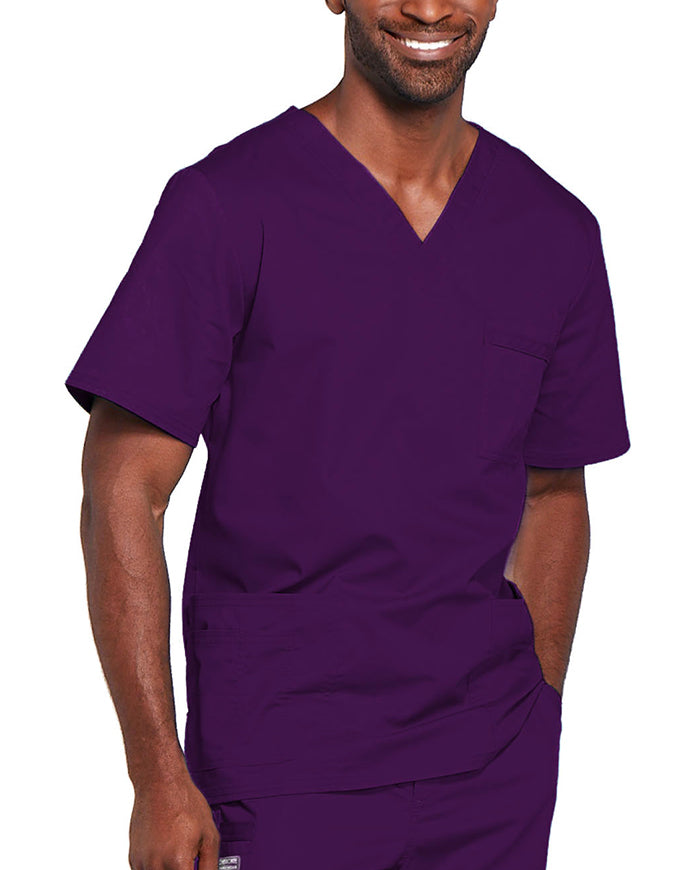 Cherokee Workwear Unisex V-Neck Nurses Scrub Top - Grape