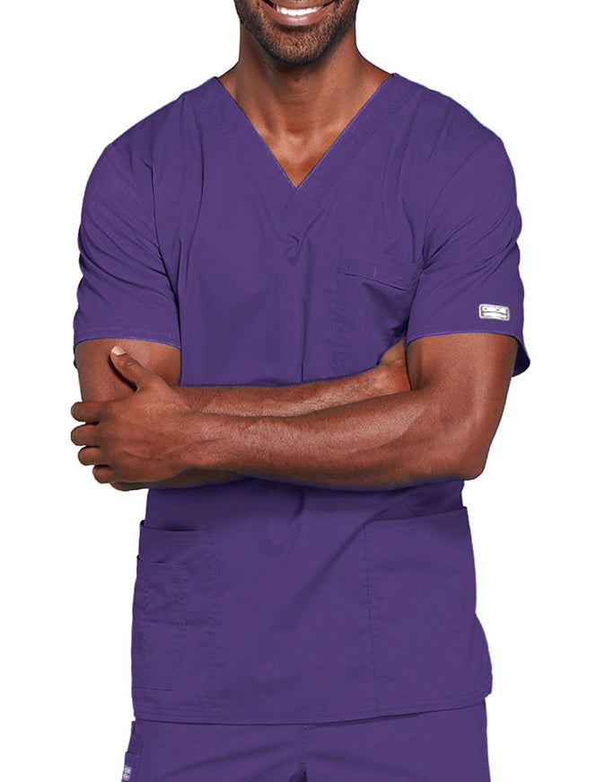 Cherokee Workwear Unisex V-Neck Nurses Scrub Top - Eggplant