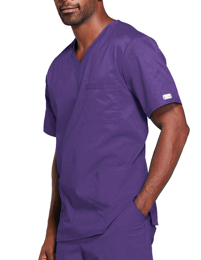 Cherokee Workwear Unisex V-Neck Nurses Scrub Top - Eggplant