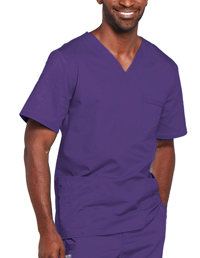 Cherokee Workwear Unisex V-Neck Nurses Scrub Top - Eggplant