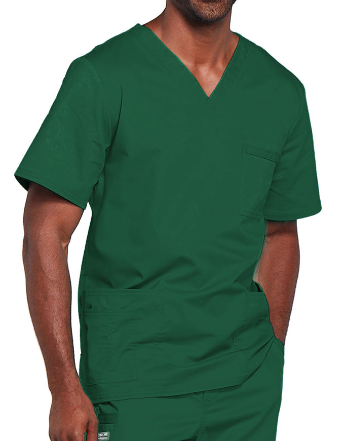 Cherokee Workwear Unisex V-Neck Nurses Scrub Top - Hunter Green