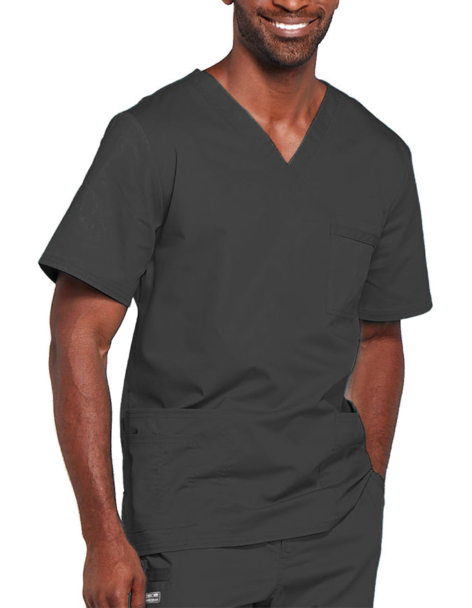 Cherokee Workwear Unisex V-Neck Nurses Scrub Top - Pewter