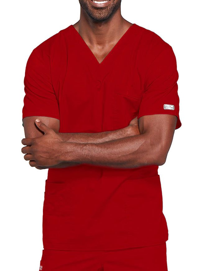 Cherokee Workwear Unisex V-Neck Nurses Scrub Top - Red