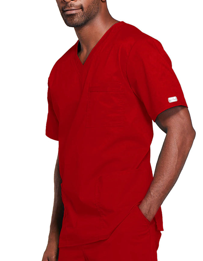 Cherokee Workwear Unisex V-Neck Nurses Scrub Top - Red