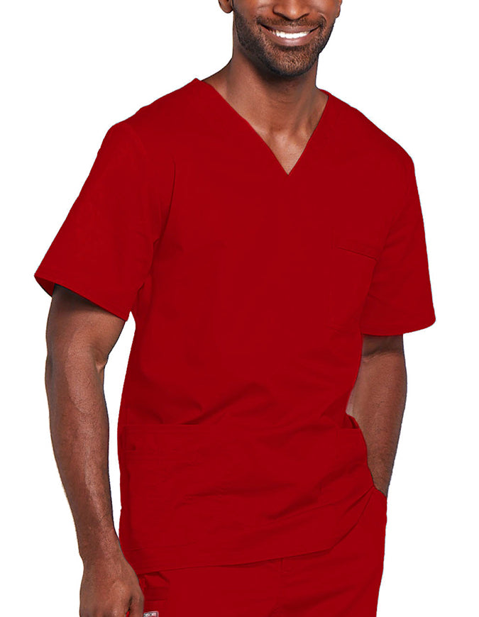 Cherokee Workwear Unisex V-Neck Nurses Scrub Top - Red